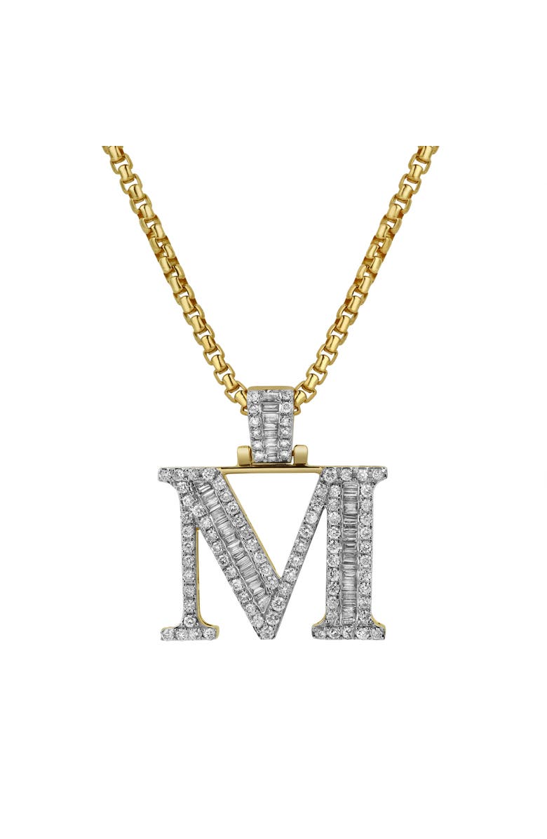 LuvMyJewelry M Initial Diamond Pendant 10K Yellow Gold - 1.07 Carats, Main, color, 10K Yellow Gold