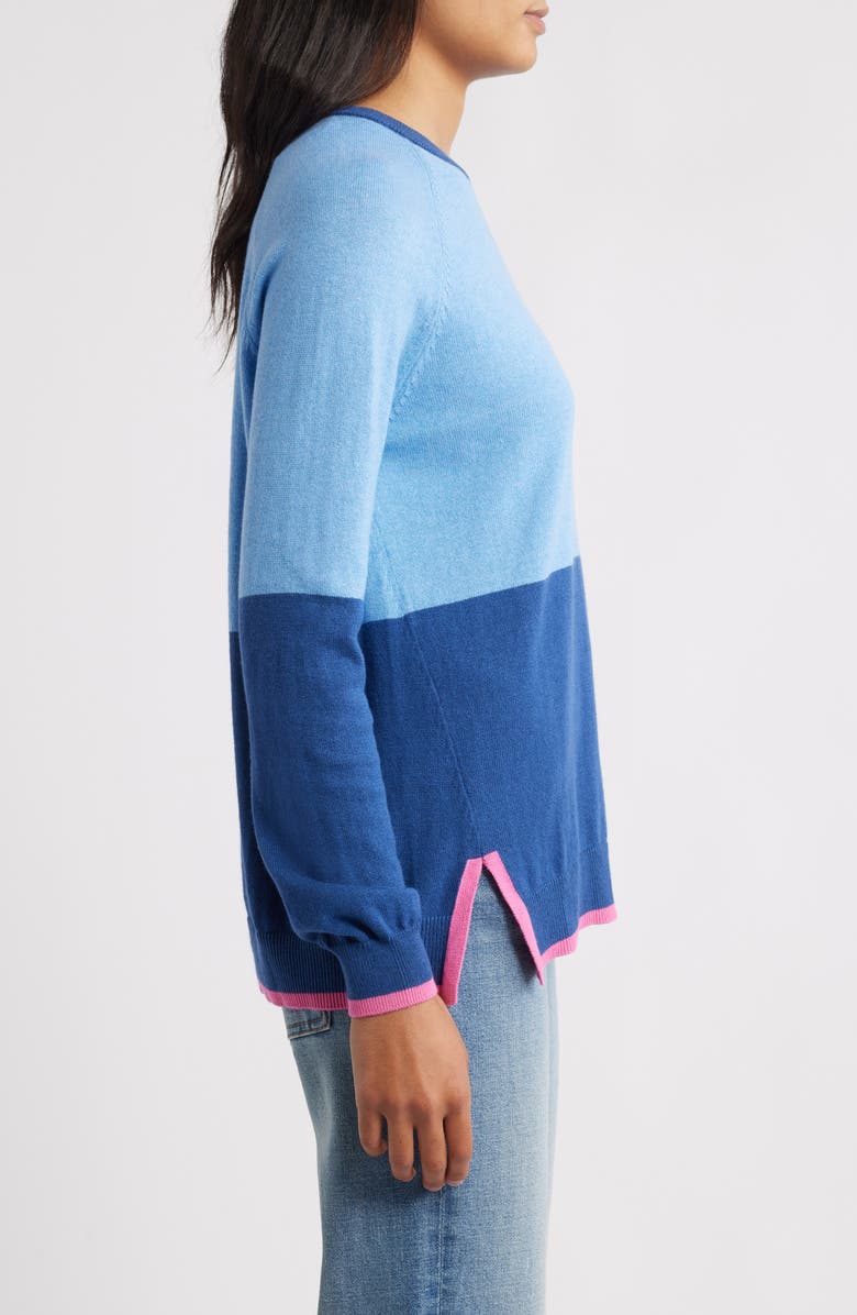 Hatley Olivia Colorblock Tipped Sweater, Alternate, color, Blue