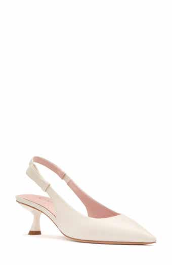riley slingback pointed toe kitten heel pump