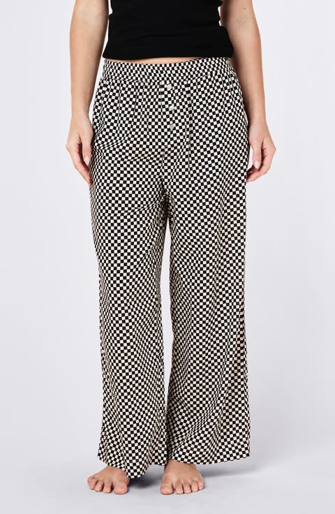 Anais Wide Leg Cotton Blend Pajama Pants