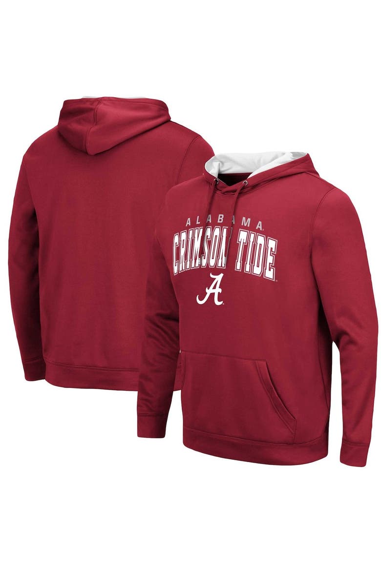 Men's Colosseum Crimson Alabama Crimson Tide Resistance Pullover Hoodie, Main, color, Crimson