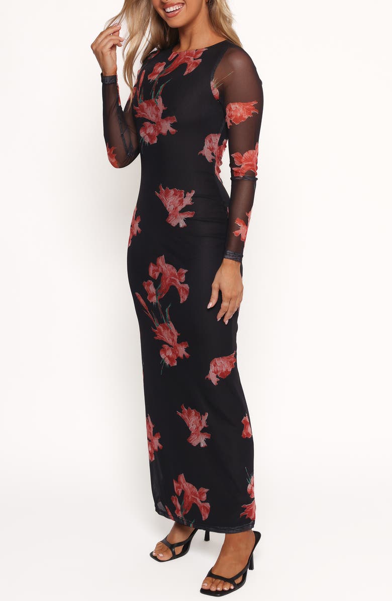 Petal & Pup Hilda Floral Long Sleeve Dress, Alternate, color, Black Floral