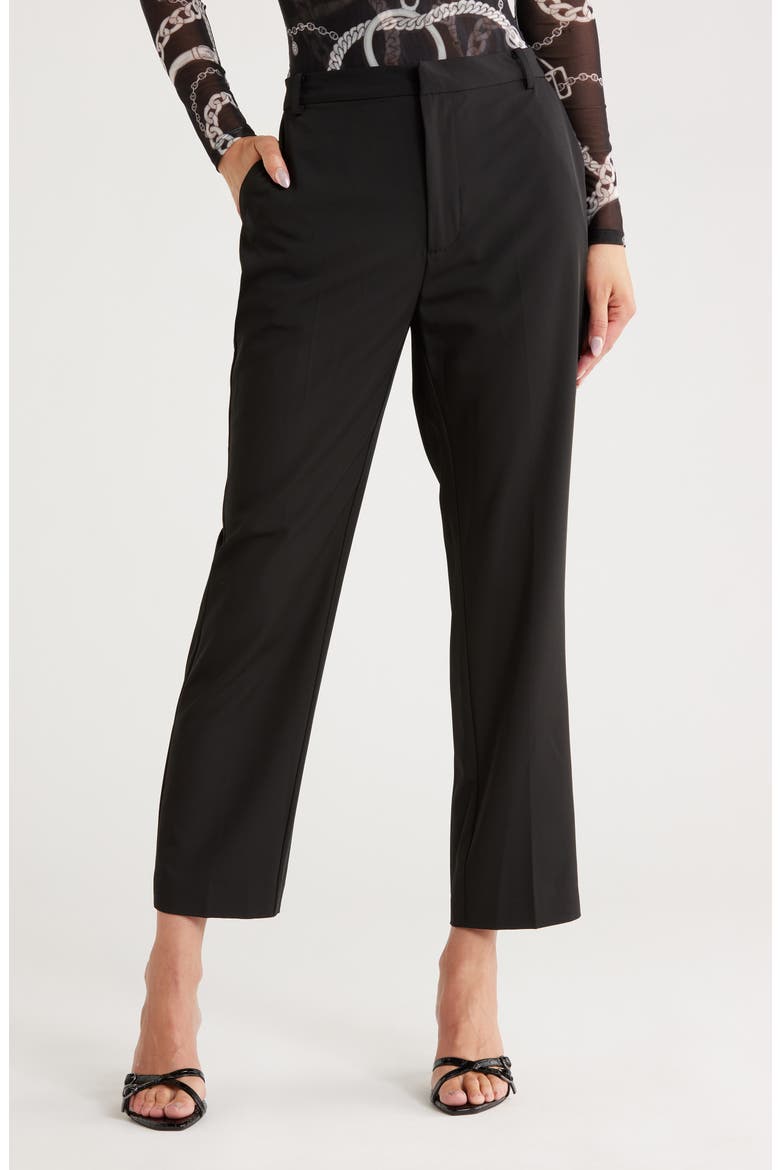 Enola Ankle Slim Straight Pants, Main, color, BLACK