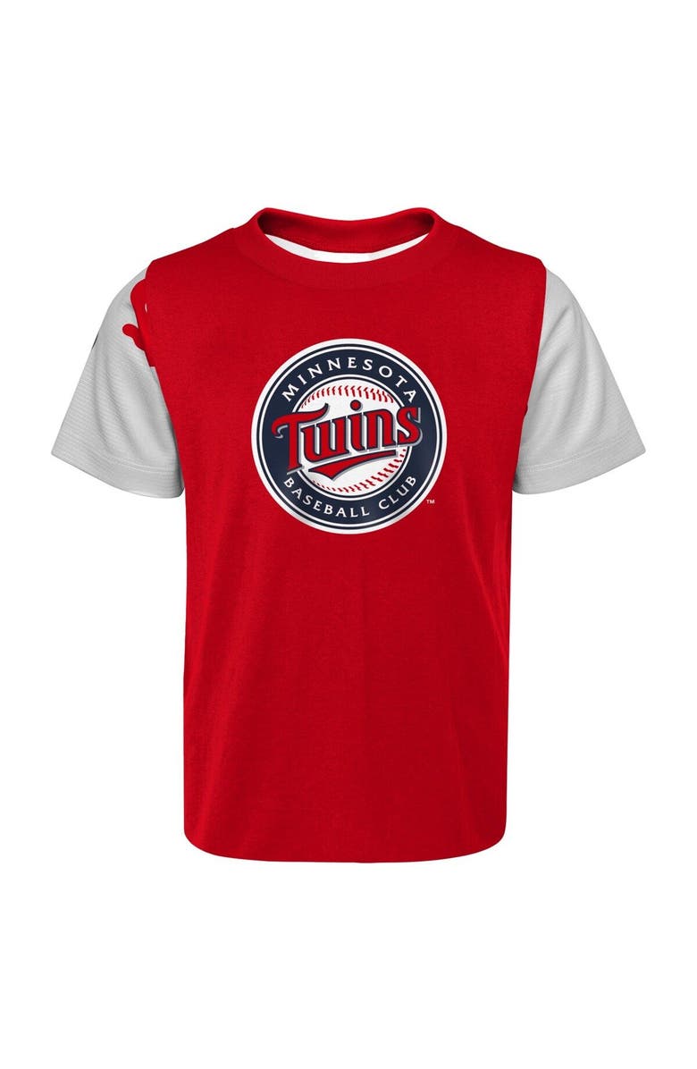 Outerstuff Newborn & Infant Red/Navy Minnesota Twins Pinch Hitter T-Shirt & Shorts Set, Alternate, color, Red