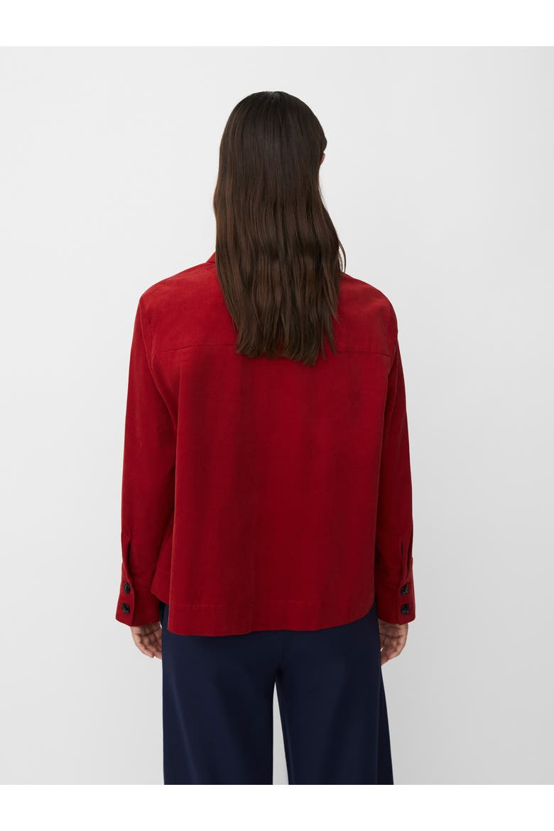 Long Sleeve Collared Velvet Shirt, Alternate, color, Red Dahlia