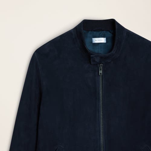 Italic Chase Suede Bomber Jacket In Camel