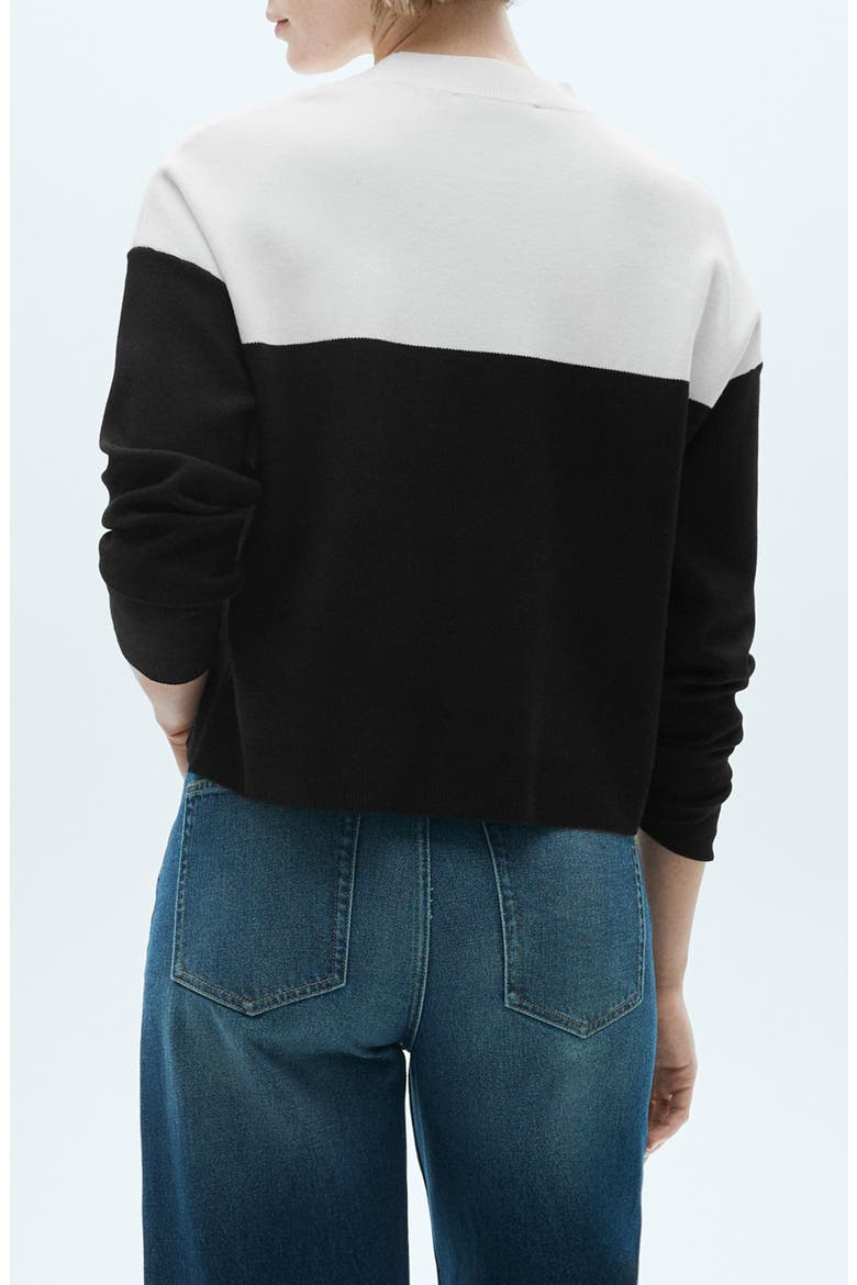 Colorblock Sweater, Alternate, color, BLACK