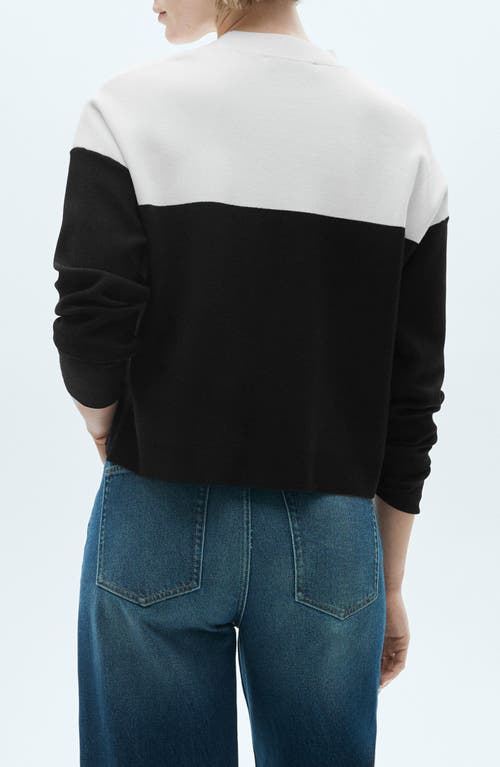 Shop Mango Colorblock Sweater In Black