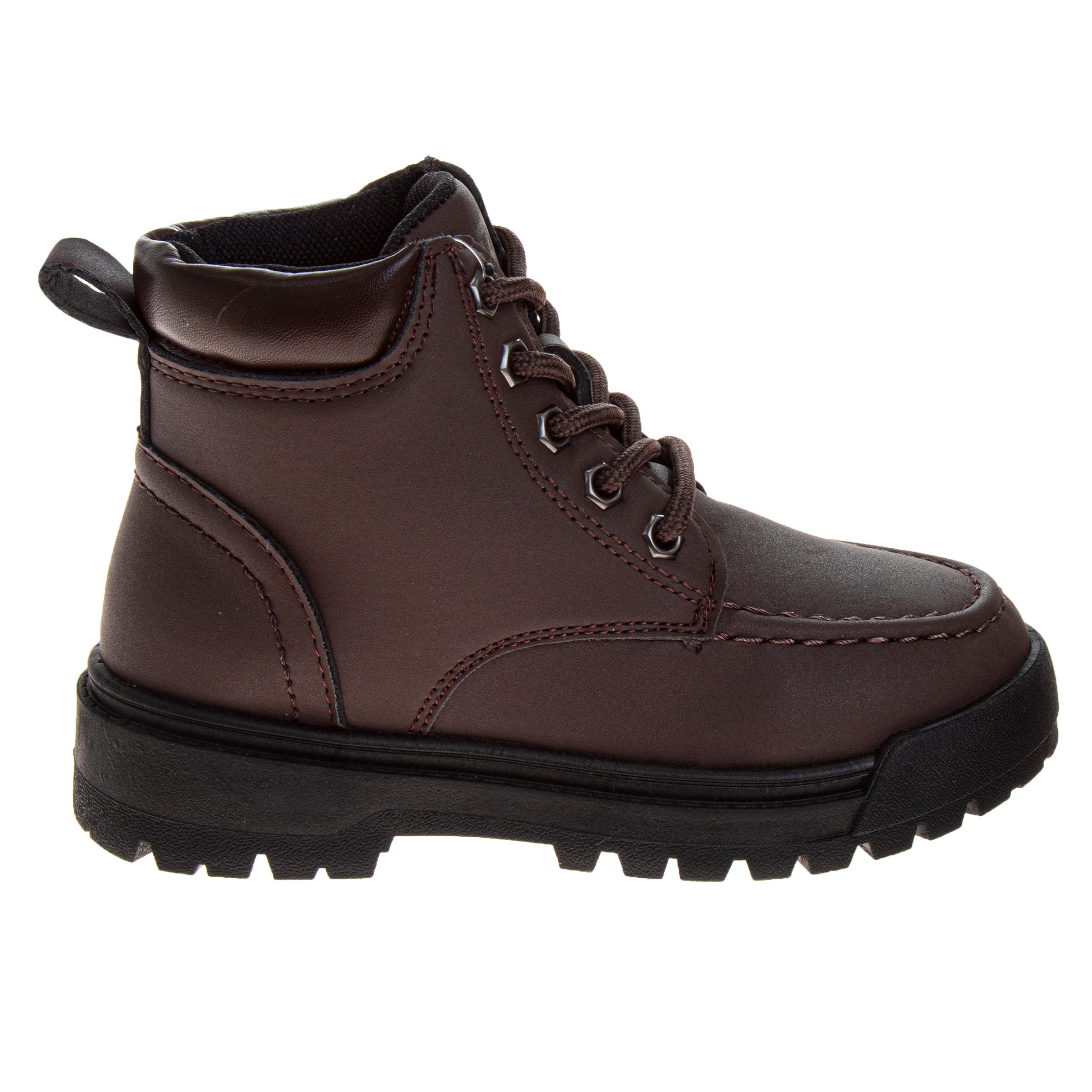 Lace Up Boots Boys  Durable Rugged Outdoor Work Boot Style High Traction Sole, Alternate, color, Brown