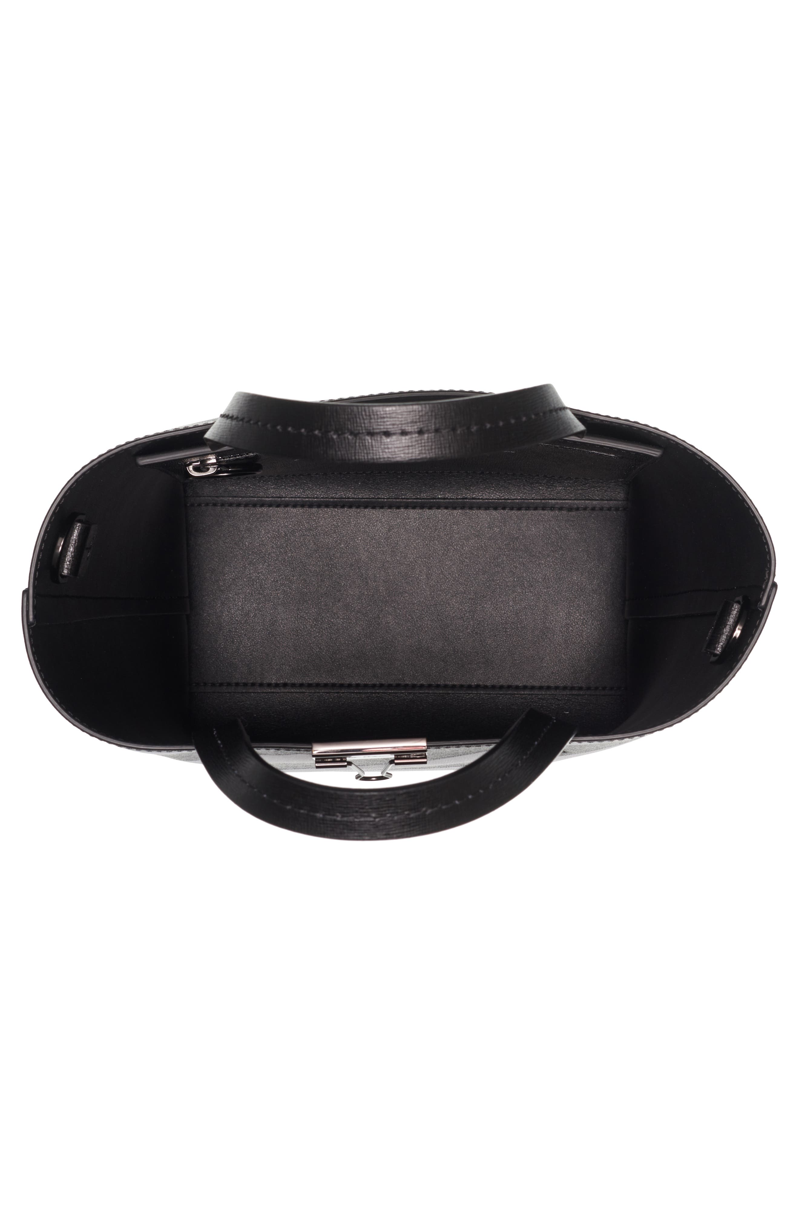 Off-White Diagonal Stripe Leather Tote, Alternate, color, 