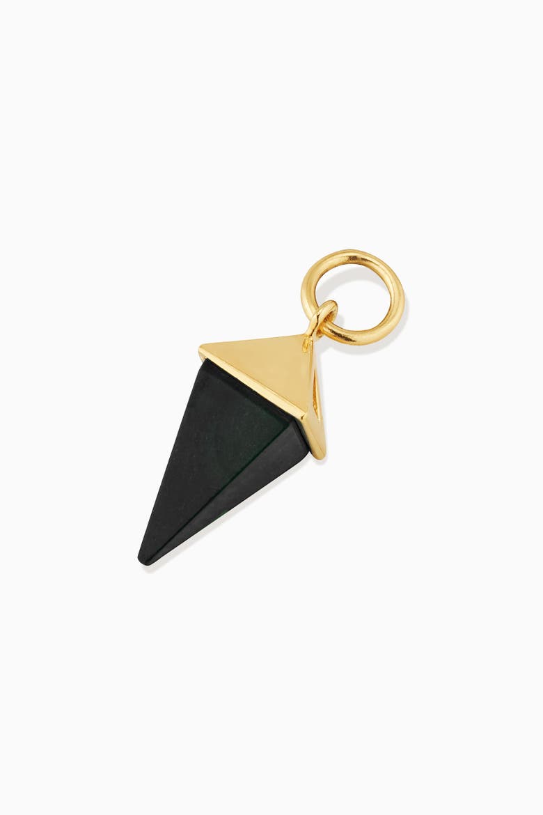 14K Gold Prism Point Pendant Charm, Alternate, color, Gold - Black Onyx