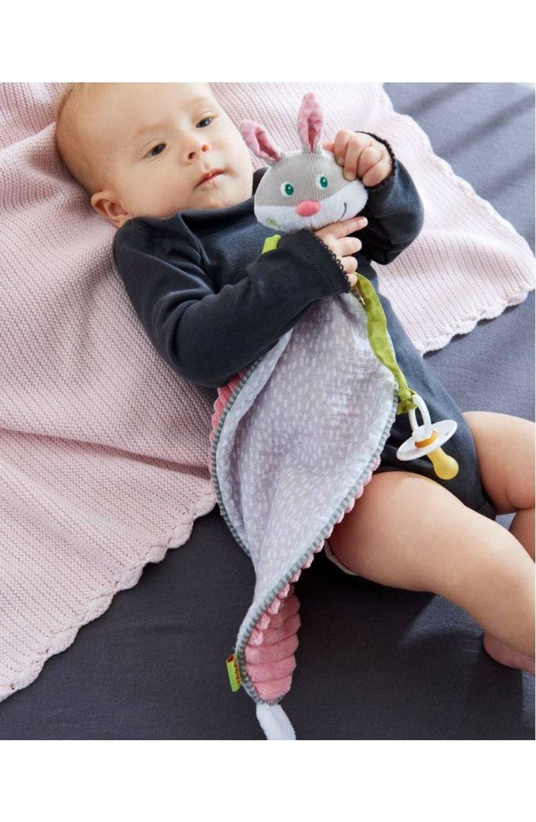 HABA Bunny Hops Baby Blanket and Crinkle Toy, Alternate, color, Multi