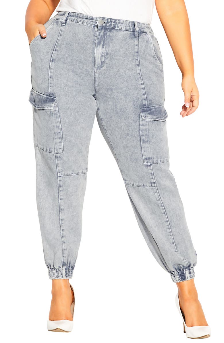City Chic Cargo Ankle Jeans, Main, color,