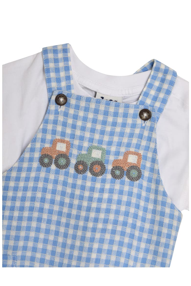 Tractor Overalls & Shirt Set, Alternate, color, BLUE