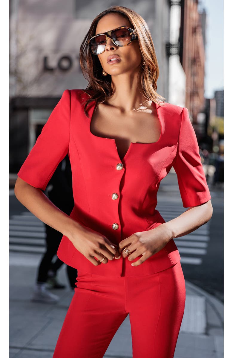 Generation Love Tilly Crepe Jacket, Alternate, color, Cherry