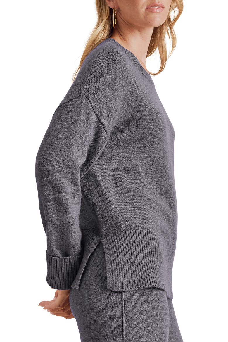 Haven Crewneck Cotton Blend Sweater, Alternate, color, ASH NAVY BLUE