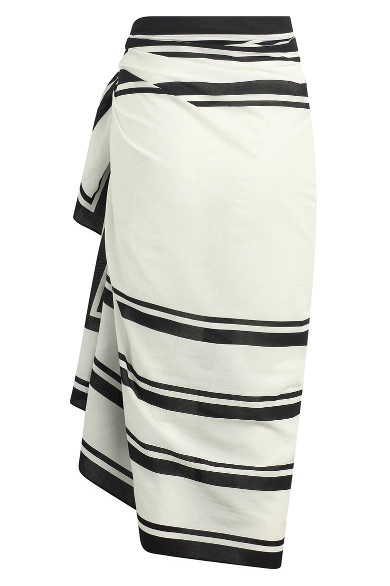 The Geo Print Pareo Cotton Scarf, Alternate, color, BLACK/ WHITE