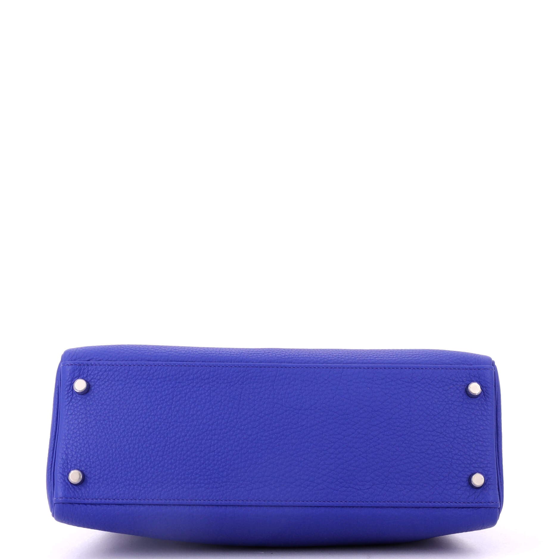 Pre-Owned Hermes Kelly Handbag Blue Togo with Palladium Hardware 32, Alternate, color, Bleu Electrique