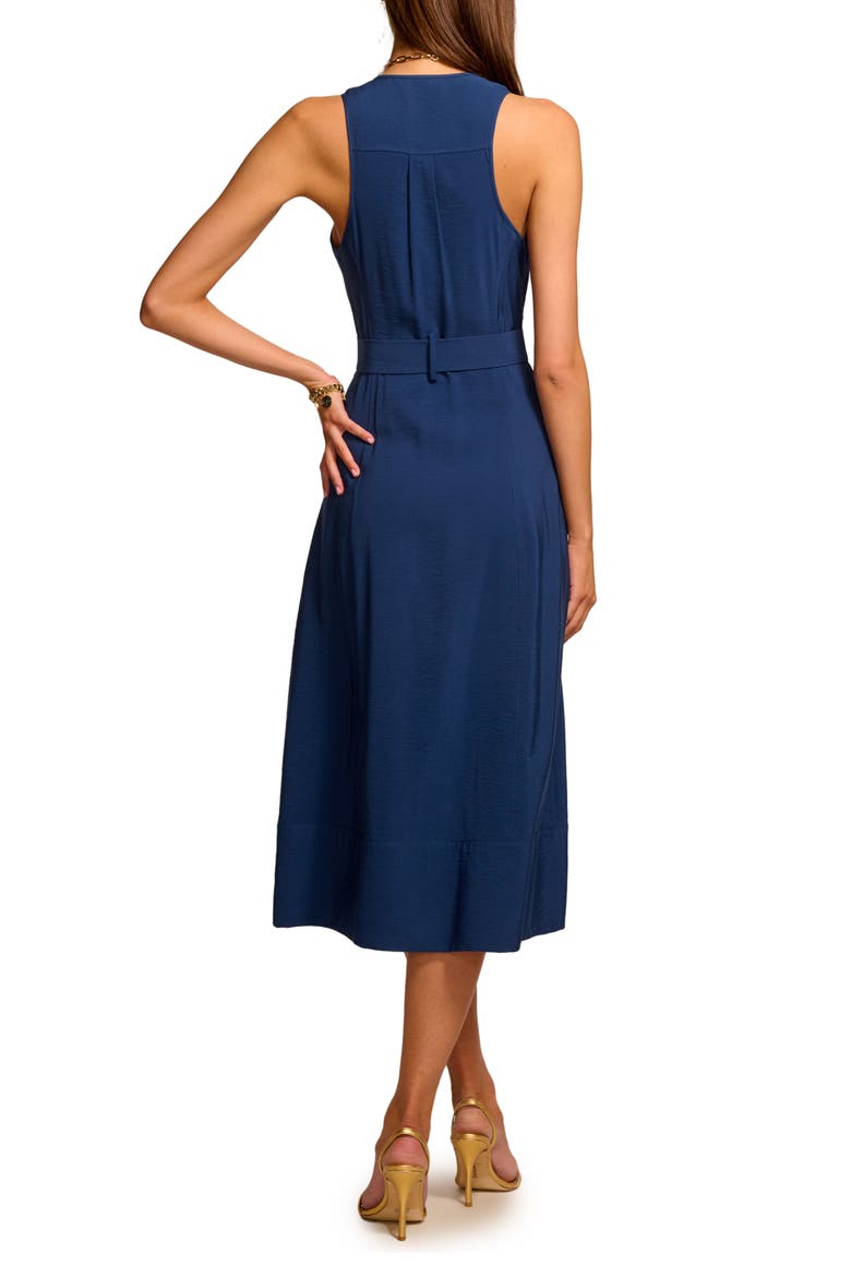 Nomi Belted Sleeveless Midi Dress, Alternate, color, SPRING NAVY