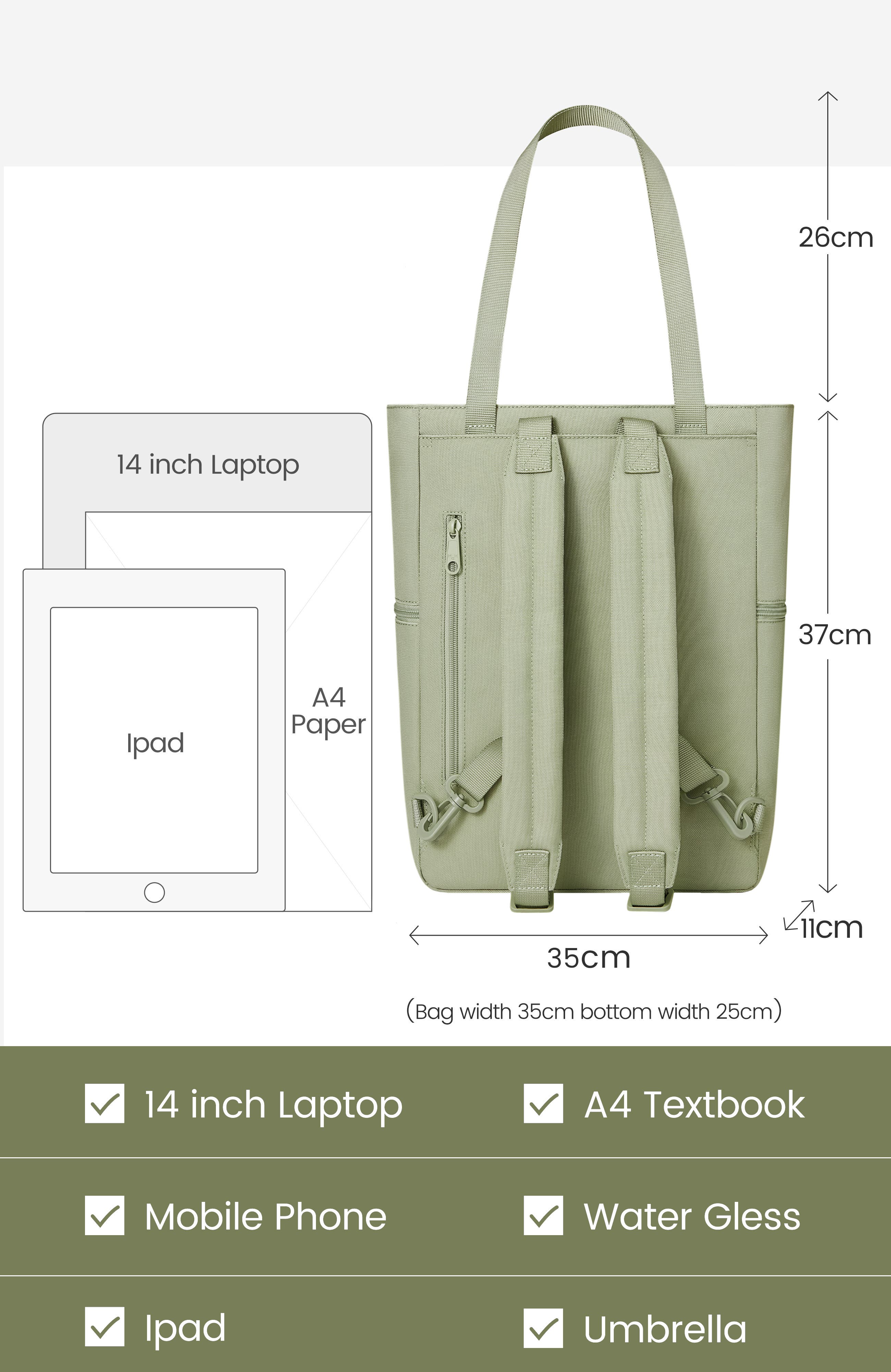 MaH Siro Totepack, Alternate, color, Cactus Green