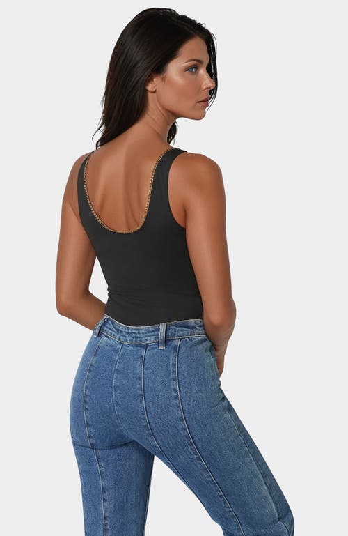 Bebe Embellished Bodysuit In Black