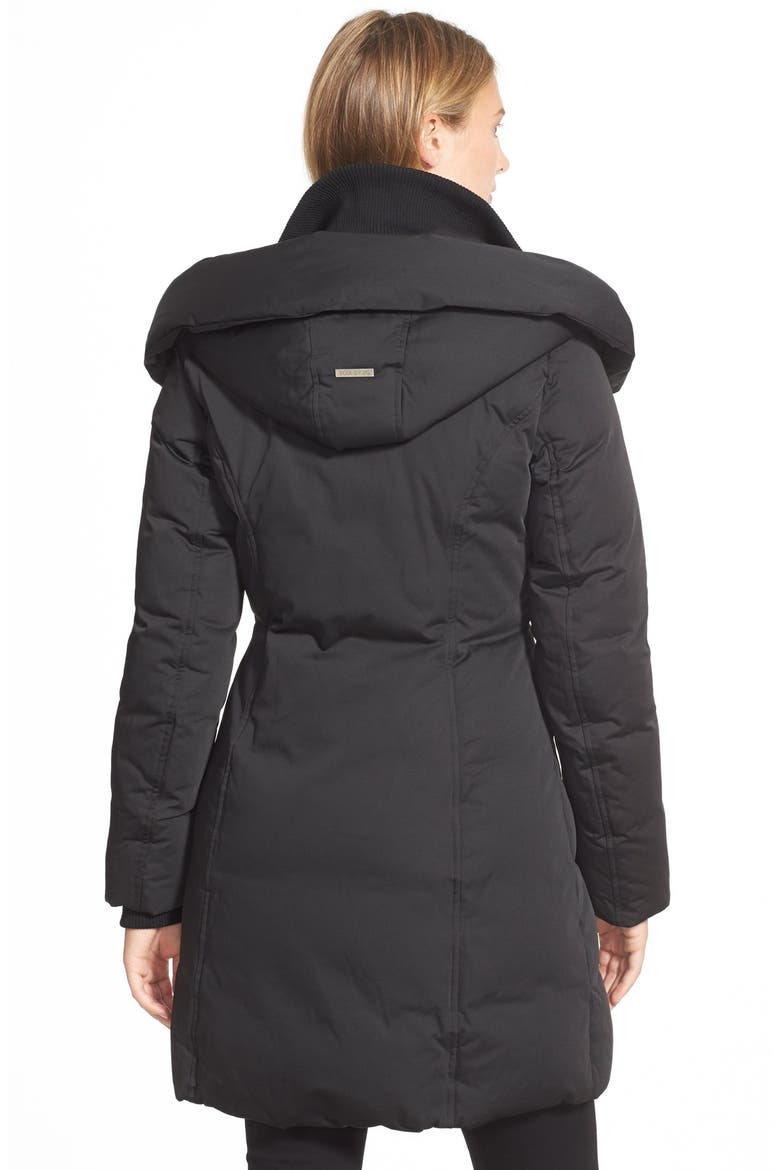 'Karlina' Hooded Down Coat, Alternate, color, BLACK