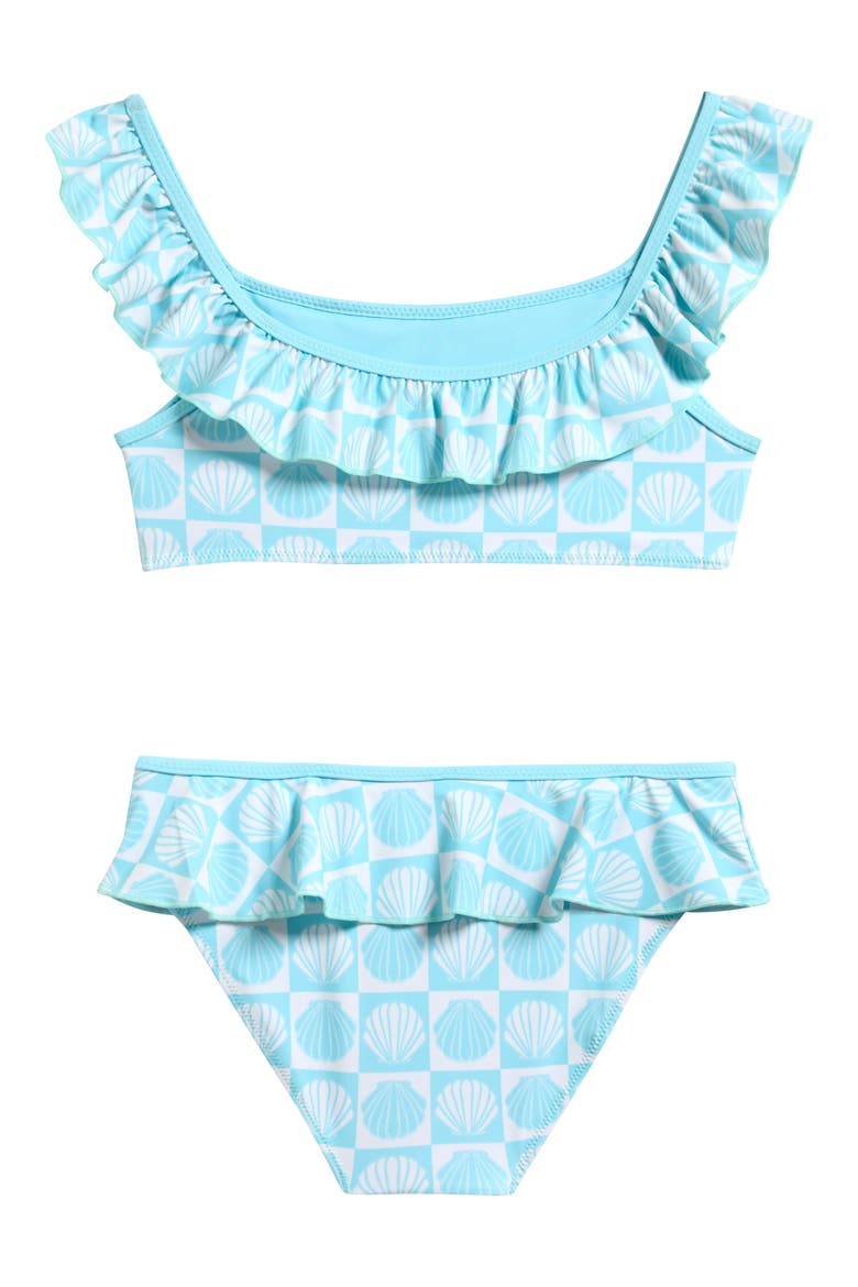 Kids' Ilfracombe Ruffle Two-Piece Swimsuit, Alternate, color, BLUE/ CREAM
