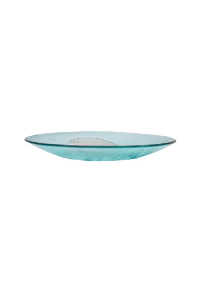 Sea Glass Sand Jellyfish Slump Glass Coastal Decorative Dish Plate 14", Alternate, color, Blue