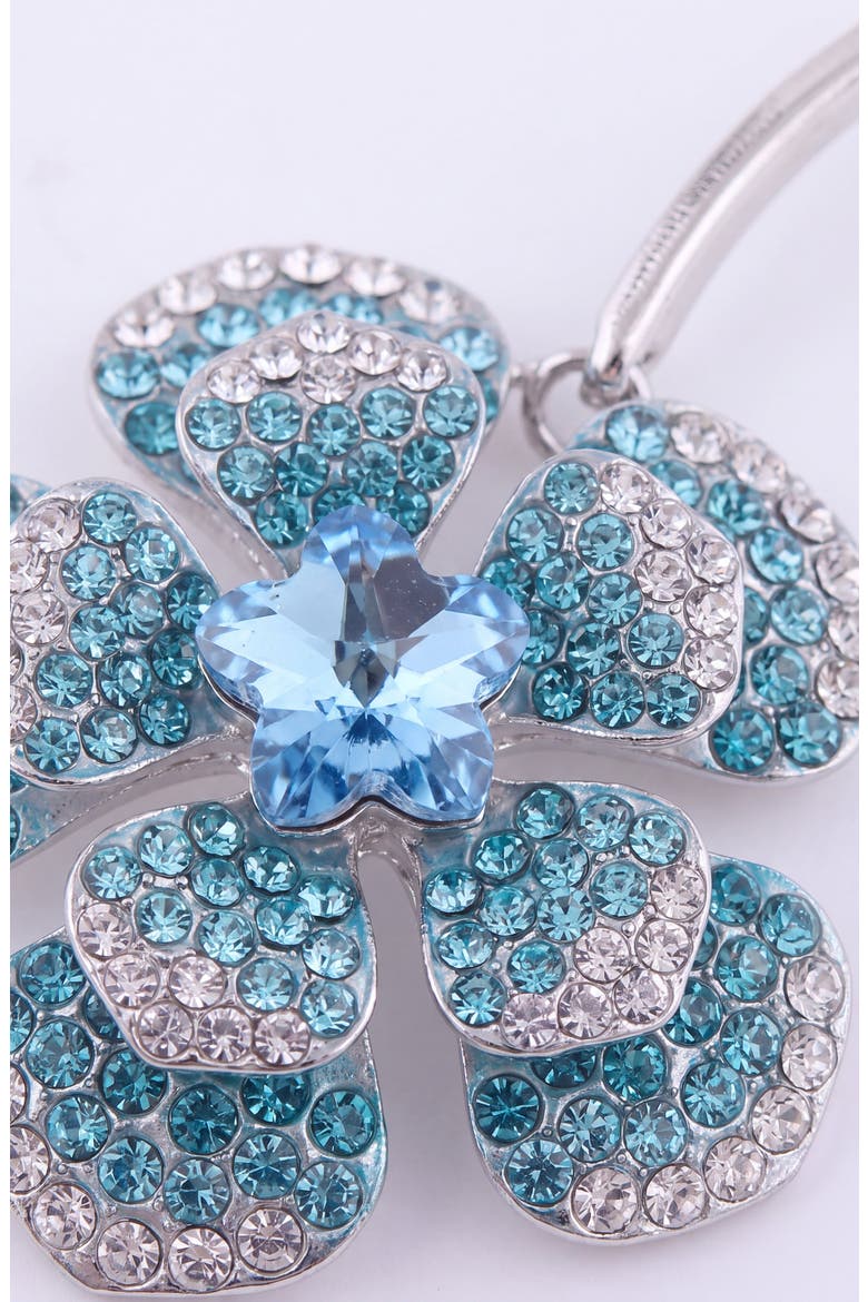 Crystal Flower Blossom Bracelet, Alternate, color, Silver Tone