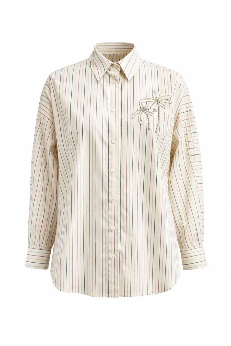 Gage Embroidered Long Sleeve Shirt, Alternate, color, Cream