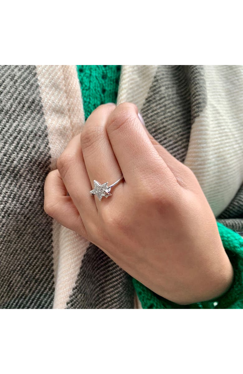 LuvMyJewelry Dreamer Dazzling Star Duo Diamond Ring - 0.09ct., Alternate, color, Silver