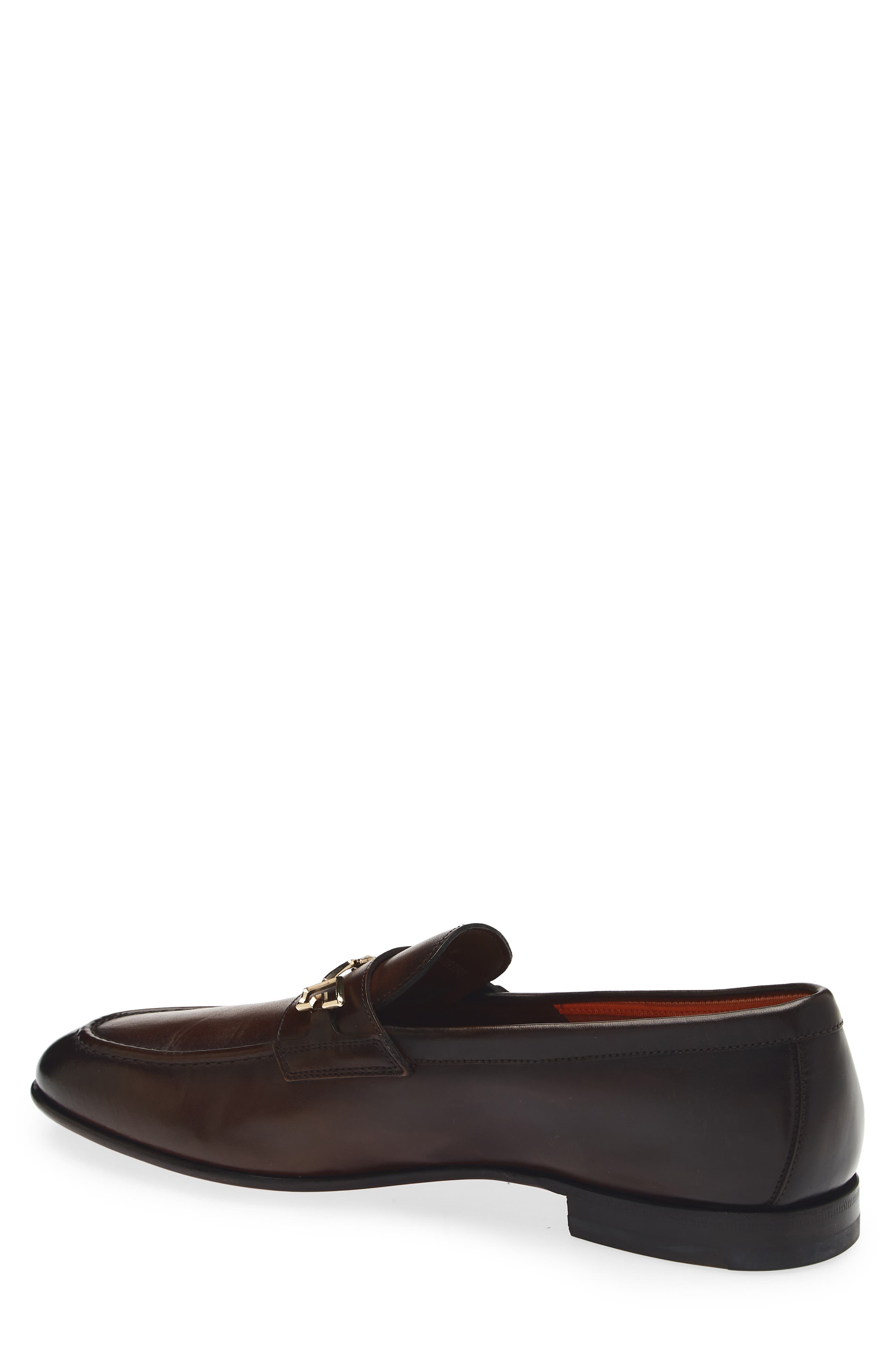 Santoni Saddle Bit Loafer, Alternate, color, Dark Brown