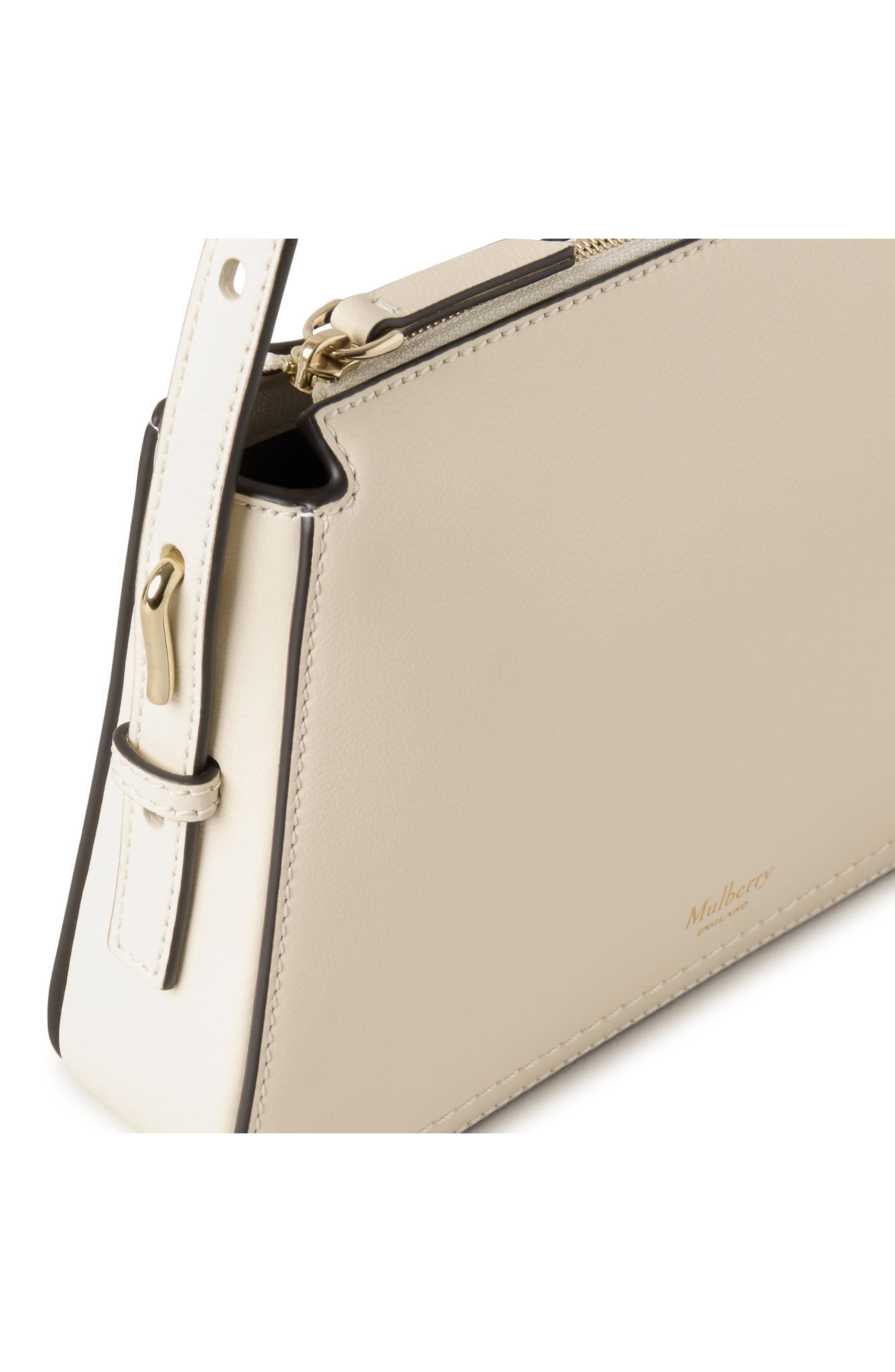 Mulberry Clovelly Leather Crossbody Bag, Alternate, color, Eggshell