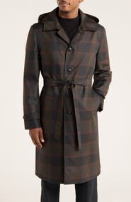 Ted by Ted Baker Plaid Rain Trench Coat