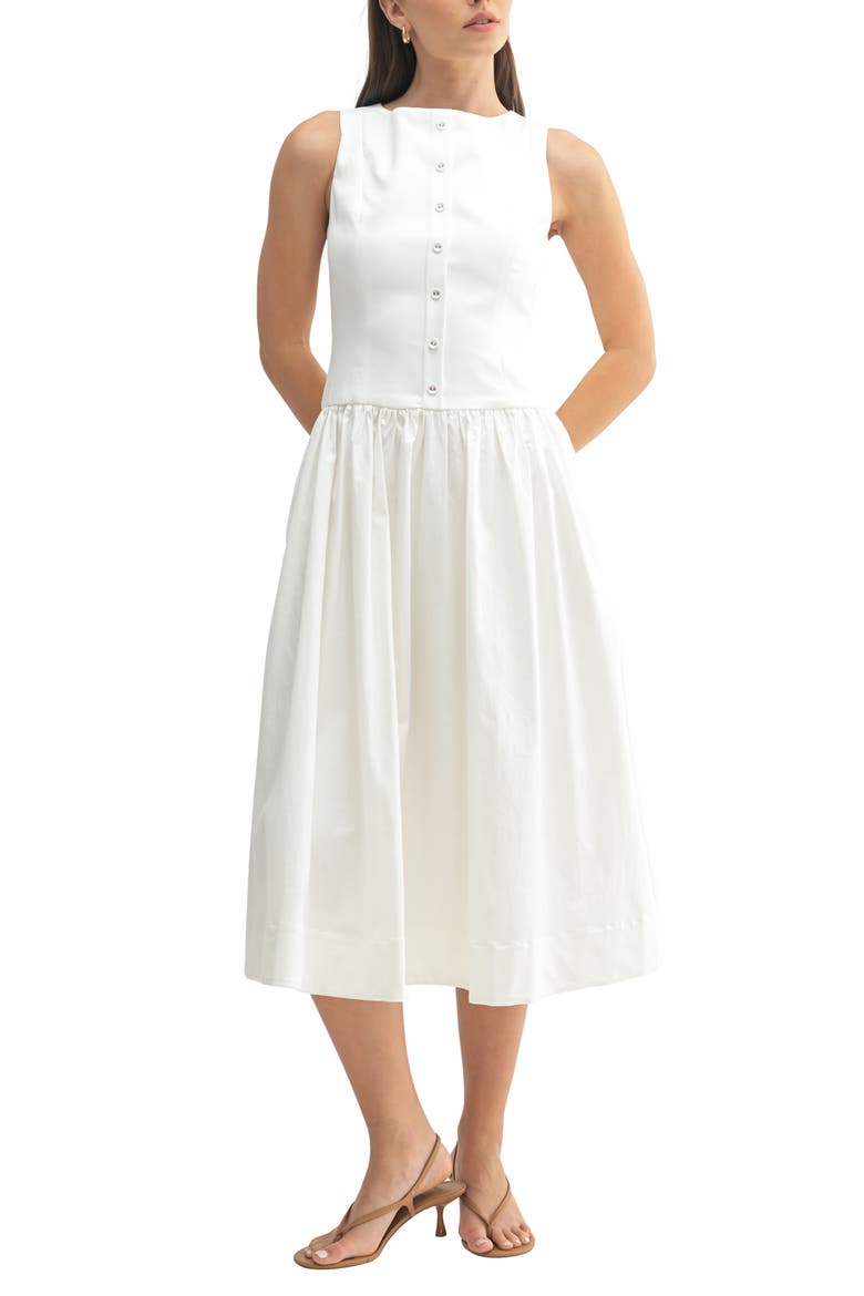 Mila Mae Sleeveless Button Front A-Line Dress (Women) | Nordstromrack