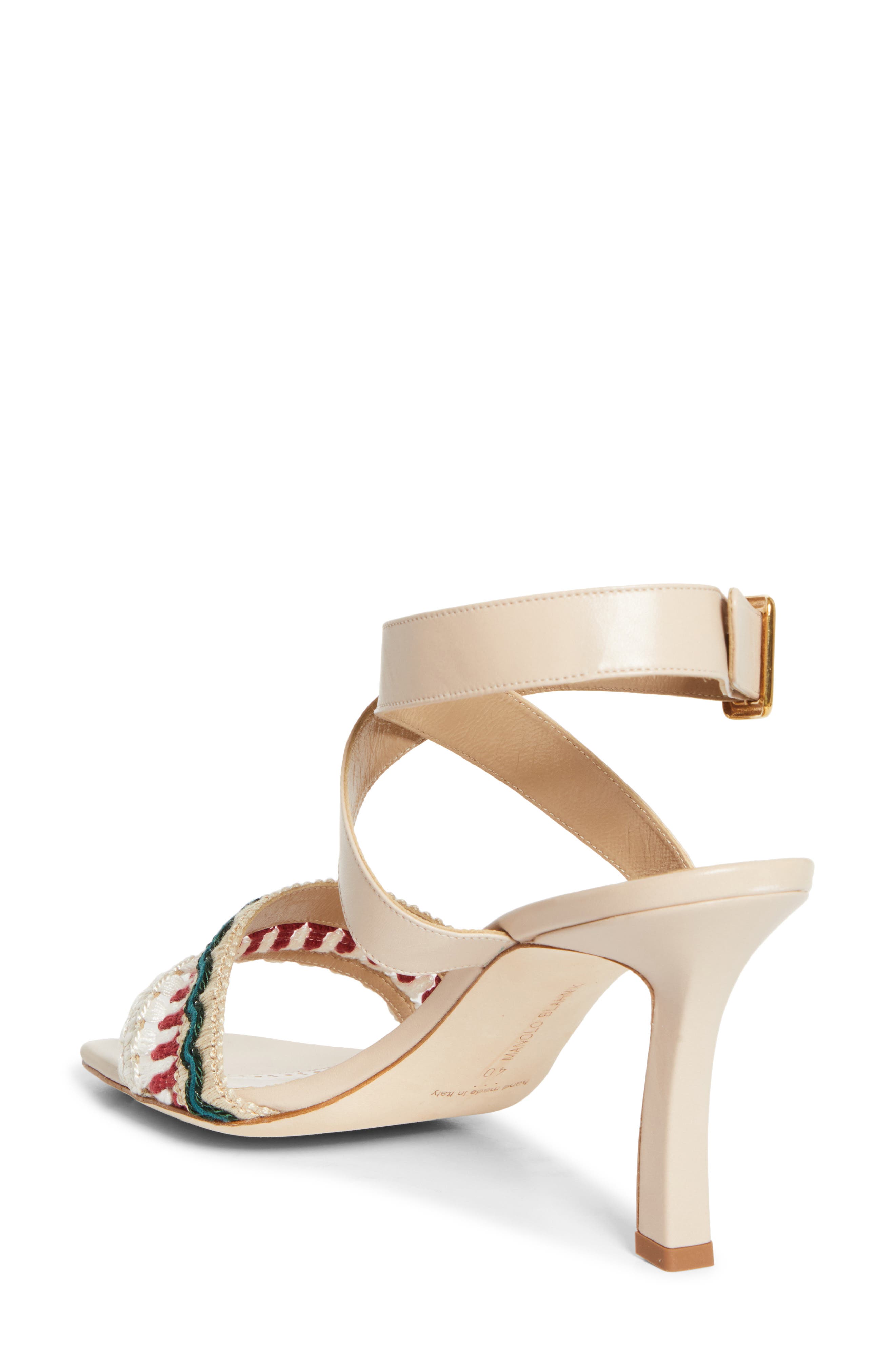 Manolo Blahnik Mabeco Ankle Strap Sandal, Alternate, color, Yemb 943E/Yemb 943F/Mnud 2601