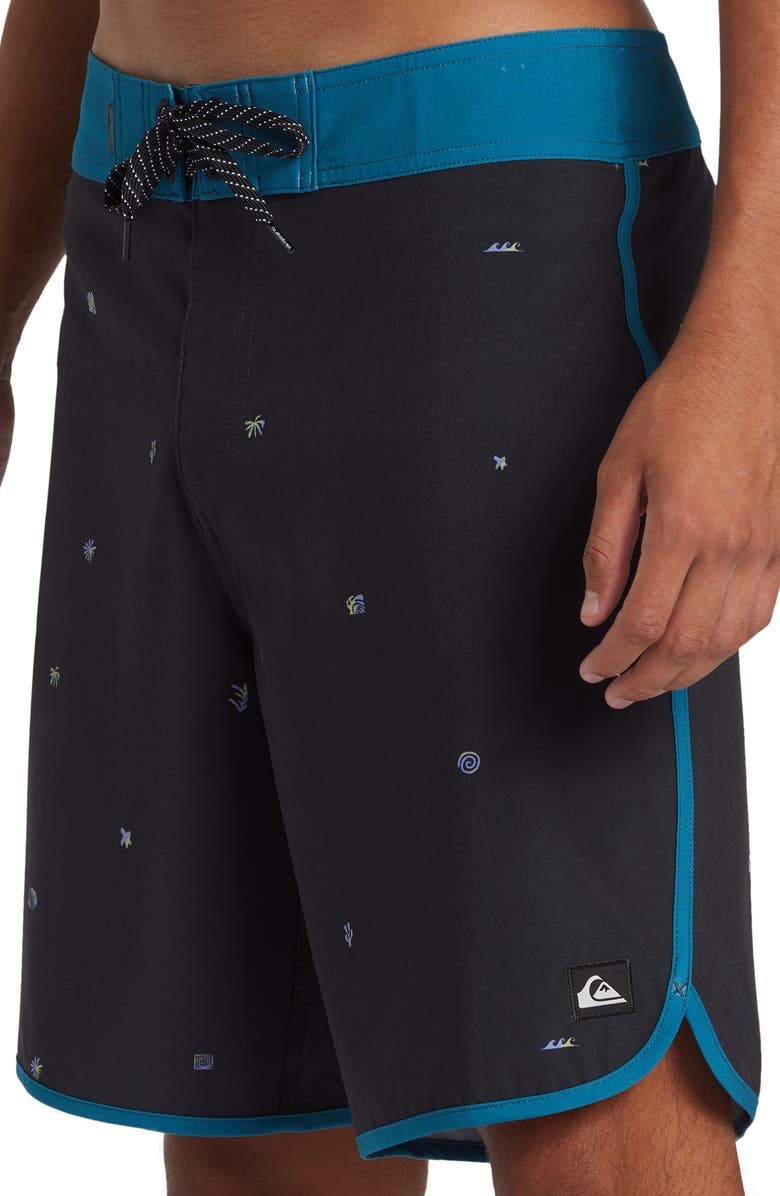 Quiksilver Surfsilk Scallop Board Shorts, Alternate, color, Mercury Sherpa Black