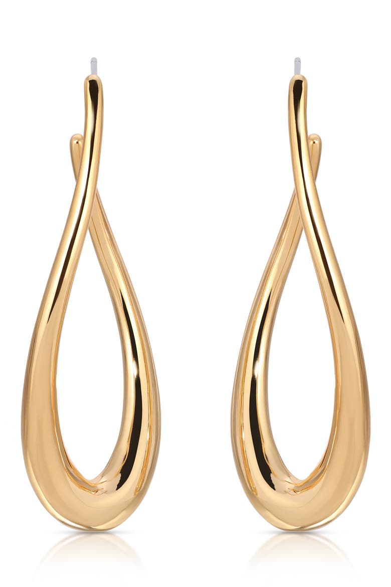 Curvacious Oval Hoop Earrings, Alternate, color, GOLD