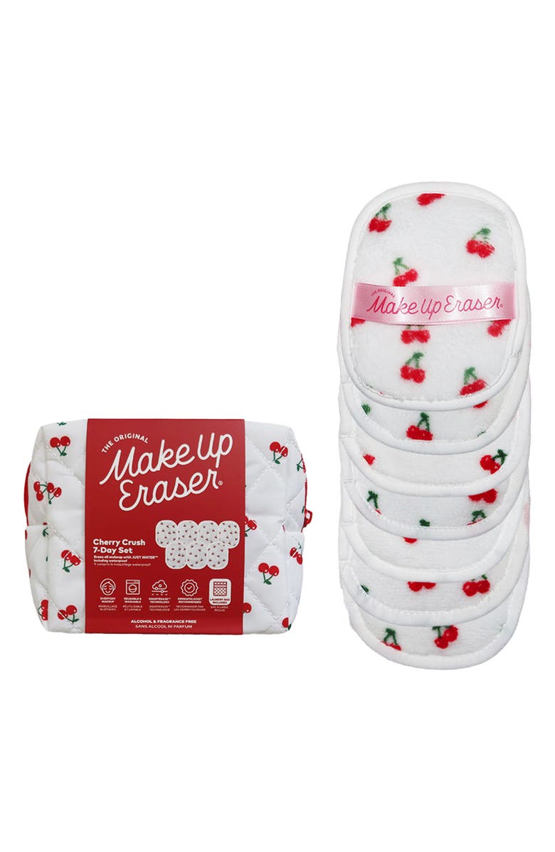 The Original MakeUp Eraser 7-Day Cherry Crush MakeUp Eraser Set with Makeup Bag, Main, color, Cherry