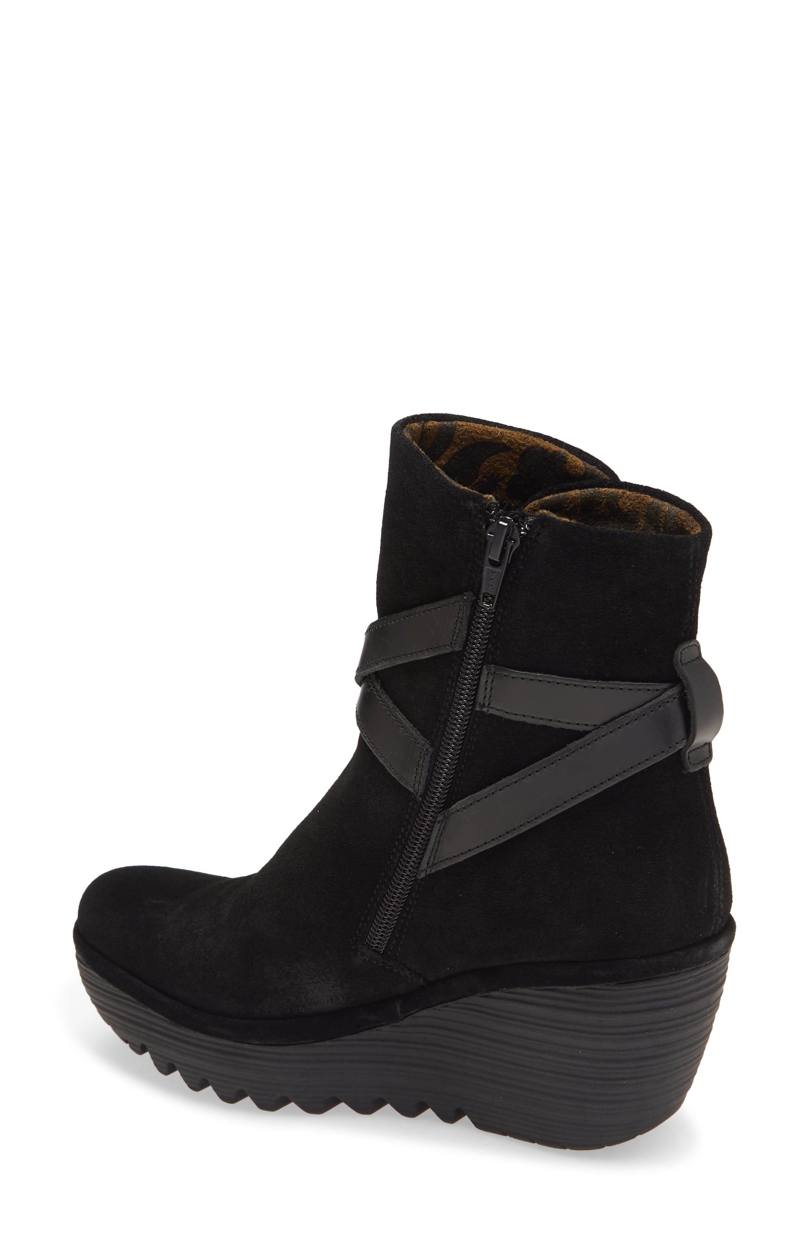 Fly London Yemo Buckle Wedge Boot, Alternate, color, 