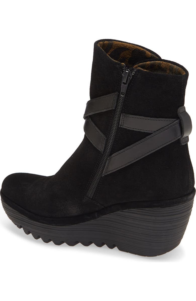 Fly London Yemo Buckle Wedge Boot, Alternate, color,