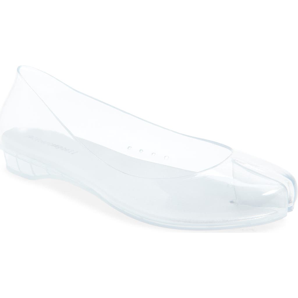 Jeffrey Campbell Fixed Split Toe Jelly Flat In Transparent