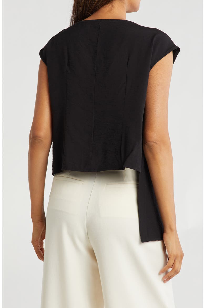 Wrap Top, Alternate, color, BLACK