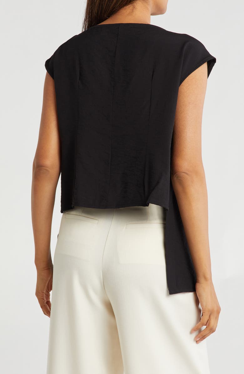 PATRIZIA LUCA Wrap Top, Alternate, color, Black