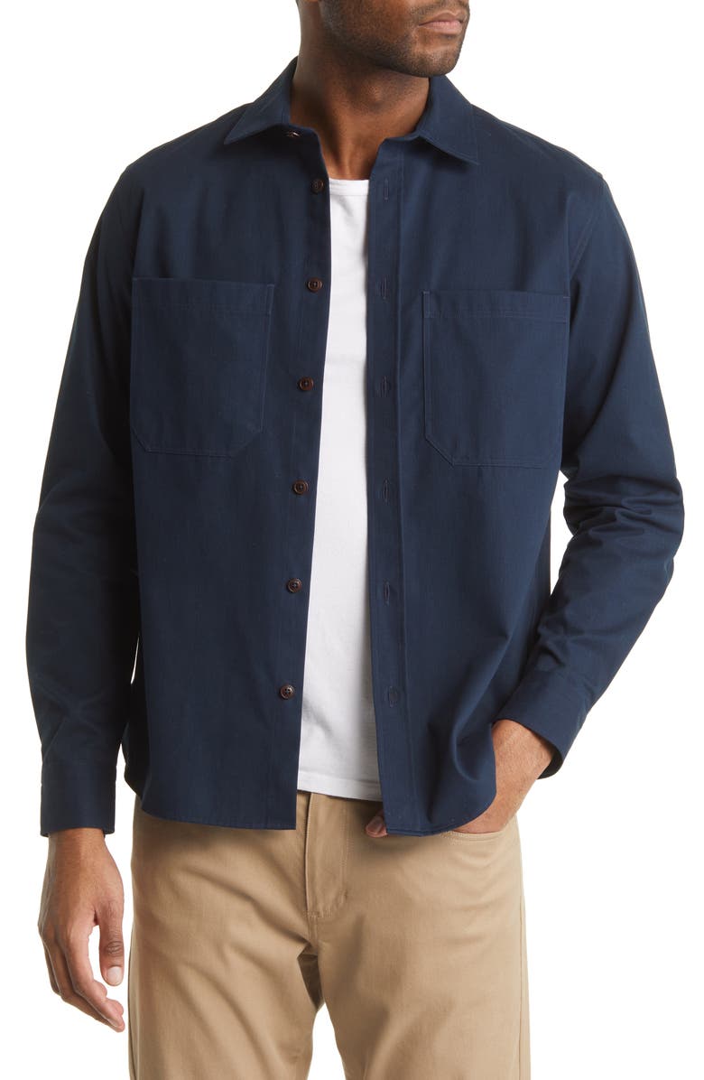 Ted Baker London Almur Brushed Cotton Twill Overshirt, Main, color, 
