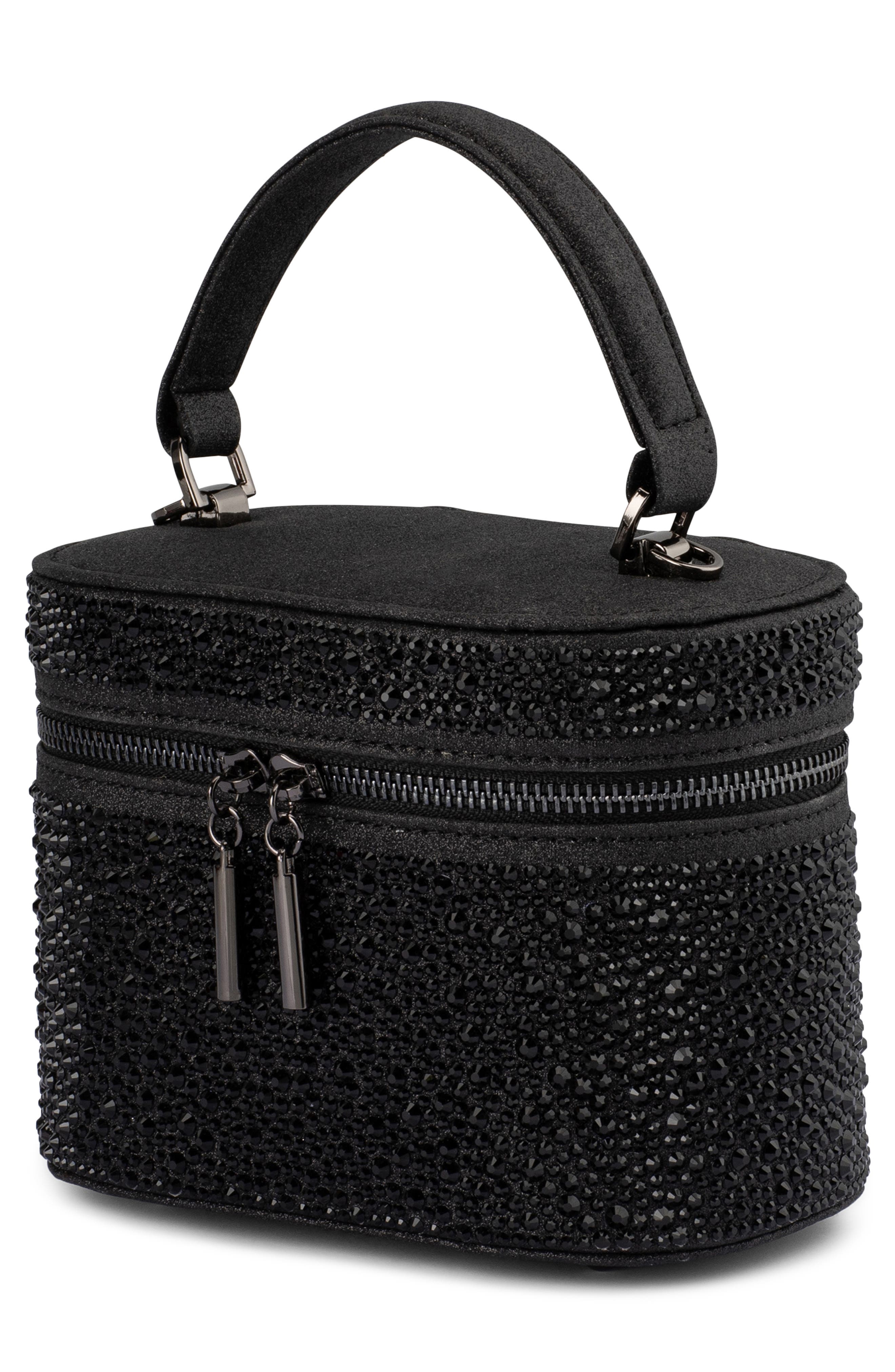 Olga Berg Beckie Crystal Top Handle Vanity Case, Alternate, color, 