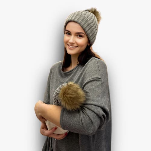 Accouchée Mom N Me Beanie Set In Gray