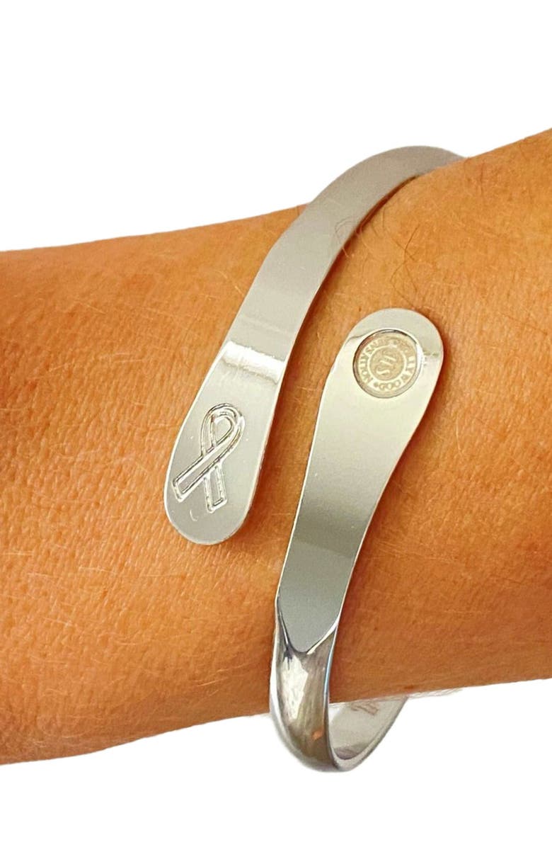 Hollywood Sensation Cancer Awareness Bracelets, Engraved Bracelets When you choose hope anything is possible- Cancer Awareness Sign, Alternate, color, Silver