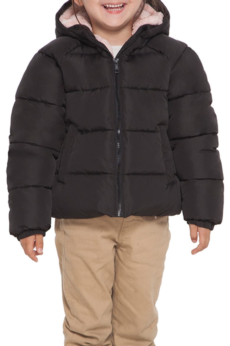 Kids' Fleece Lined Bubble Coat, Main, color, Rich Black