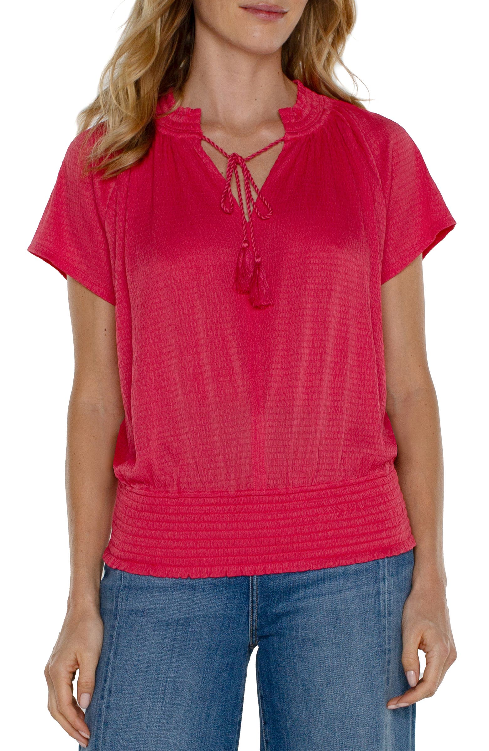 Liverpool Los Angeles Split Neck Top | Nordstrom